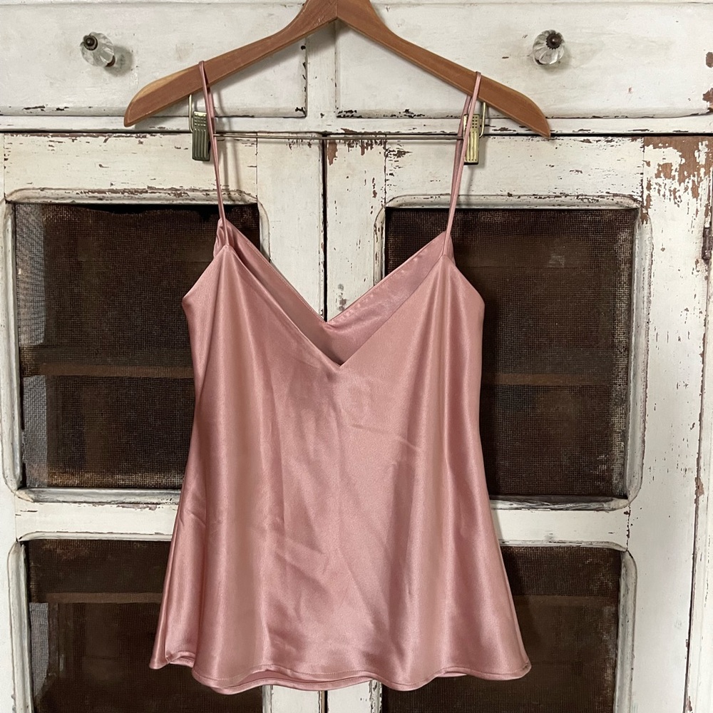 Galvan London V-Neck Cami Top Rose Gold Size 6